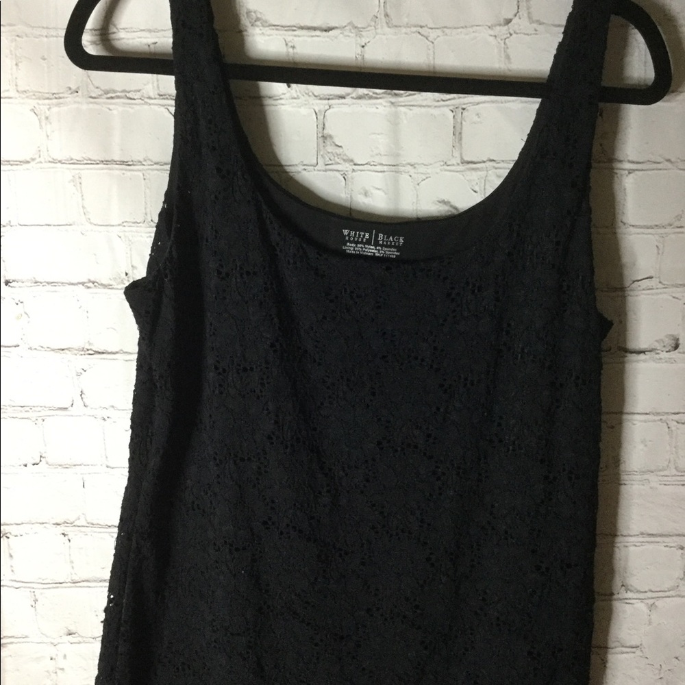 White House Black Market Lace Shell Top – Size L